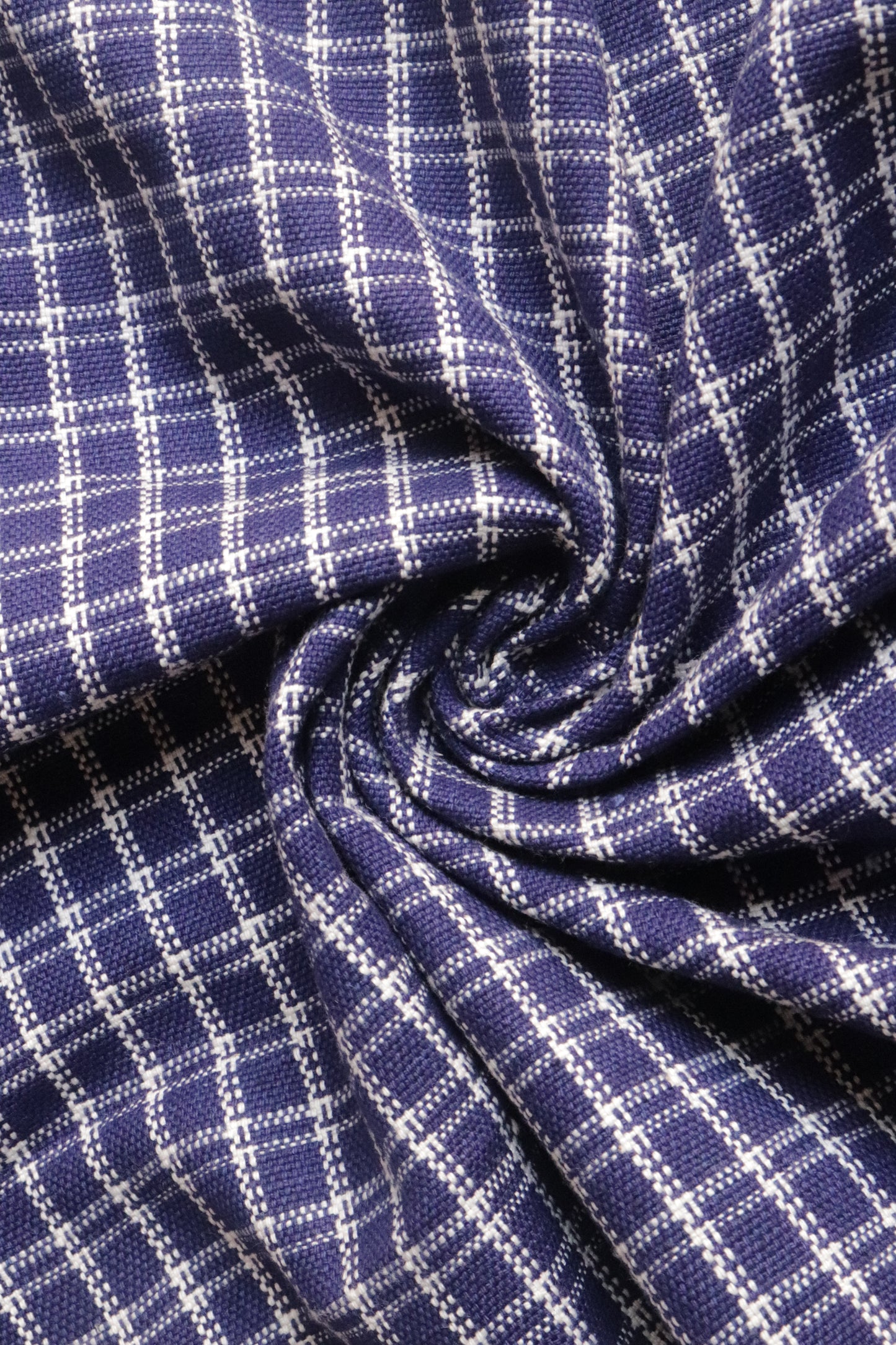 20s Blue Checked Handwoven Khadi (2 ply)