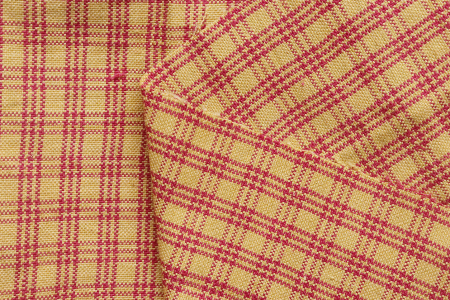 Yellow & Red Fine Checked Handwoven Khadi | Vibrant, Durable & Heritage-Rich
