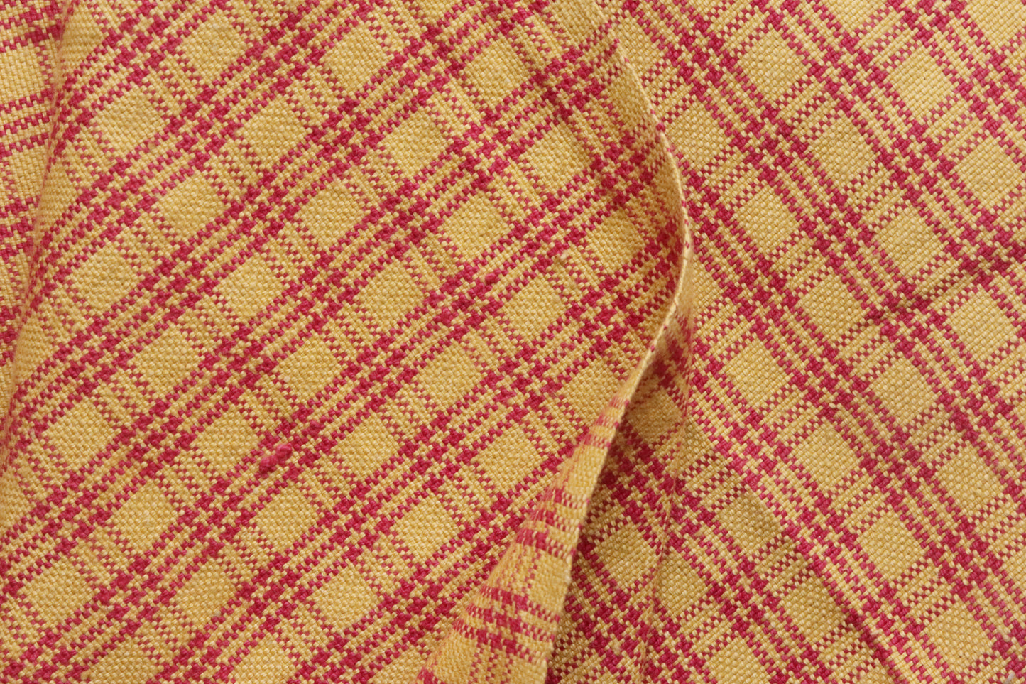Yellow & Red Fine Checked Handwoven Khadi | Vibrant, Durable & Heritage-Rich
