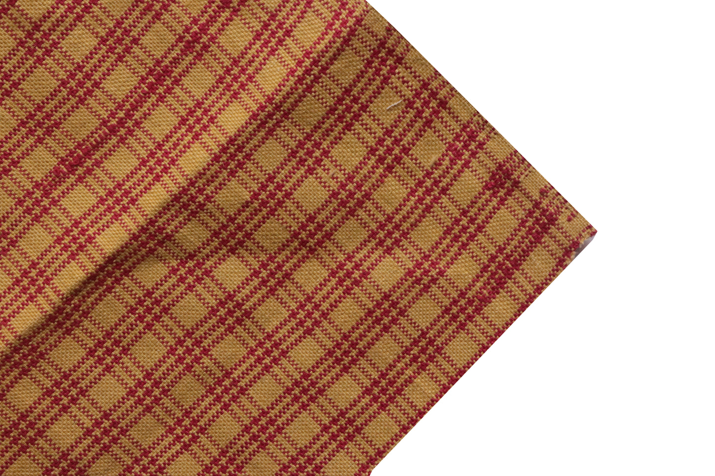 Yellow & Red Fine Checked Handwoven Khadi | Vibrant, Durable & Heritage-Rich