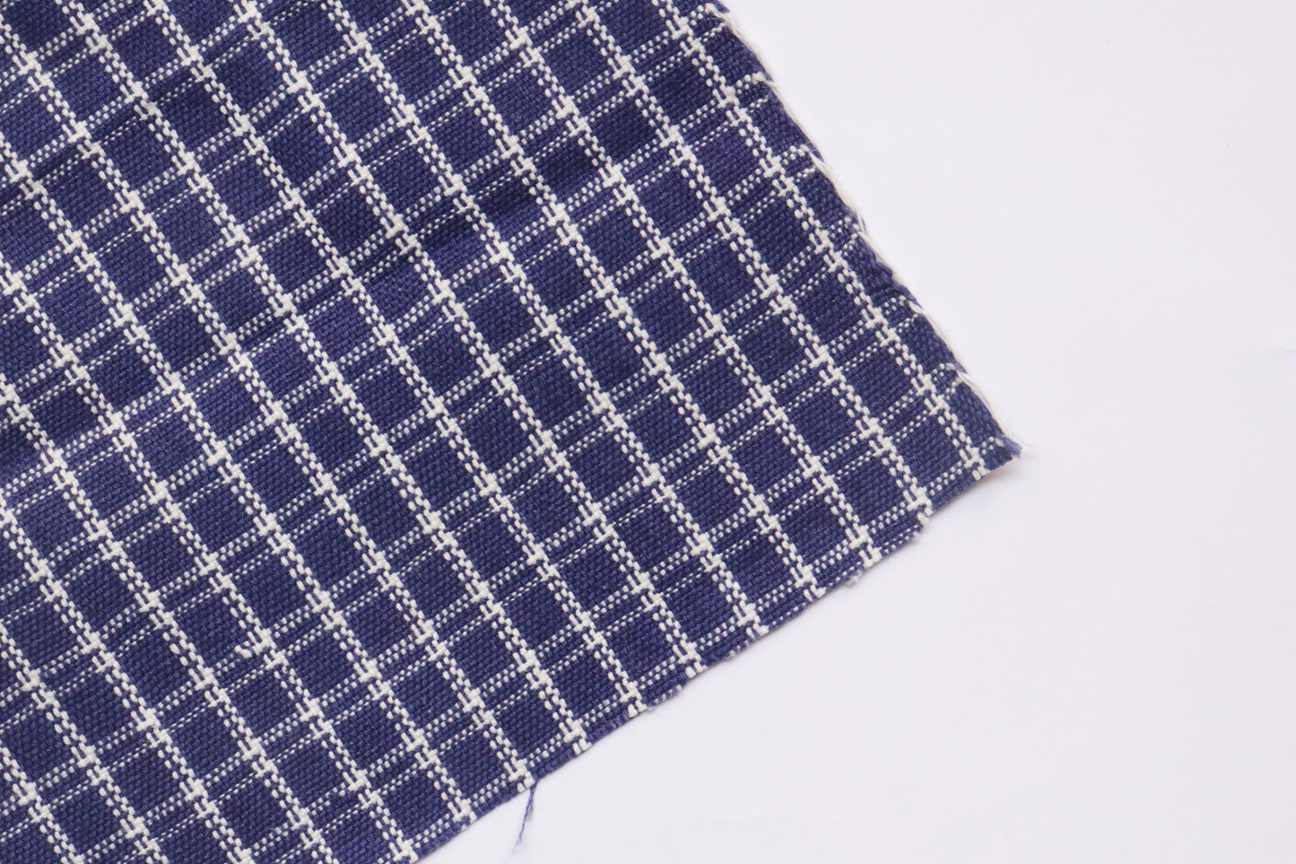 20s Blue Checked Handwoven Khadi (2 ply)