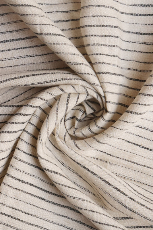 Handwoven Ramie Black Color Stripe