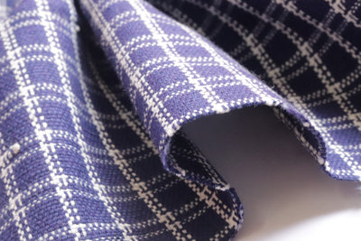 20s Blue Checked Handwoven Khadi (2 ply)