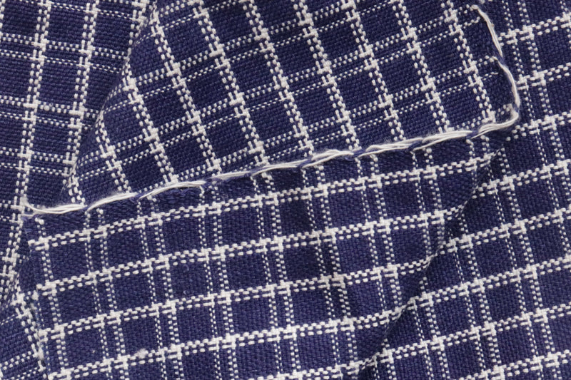 20s Blue Checked Handwoven Khadi (2 ply)