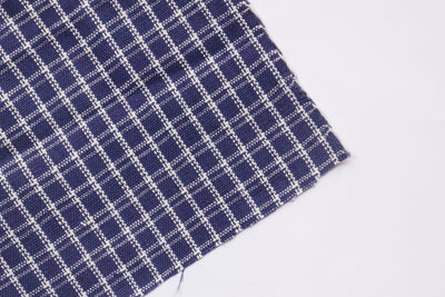20s Blue Checked Handwoven Khadi (2 ply)