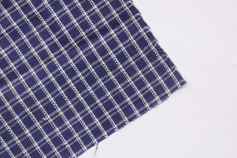 20s Blue Checked Handwoven Khadi (2 ply)