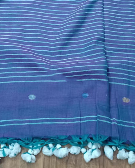 Plain Cotton Mulmul Saree